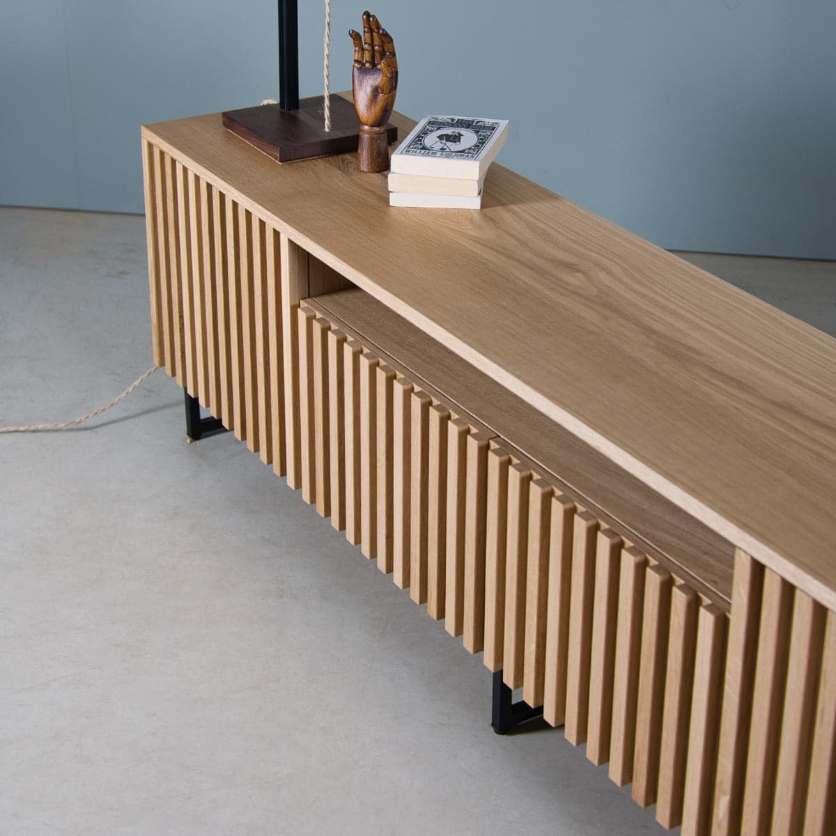 Fluted Oak TV Unit