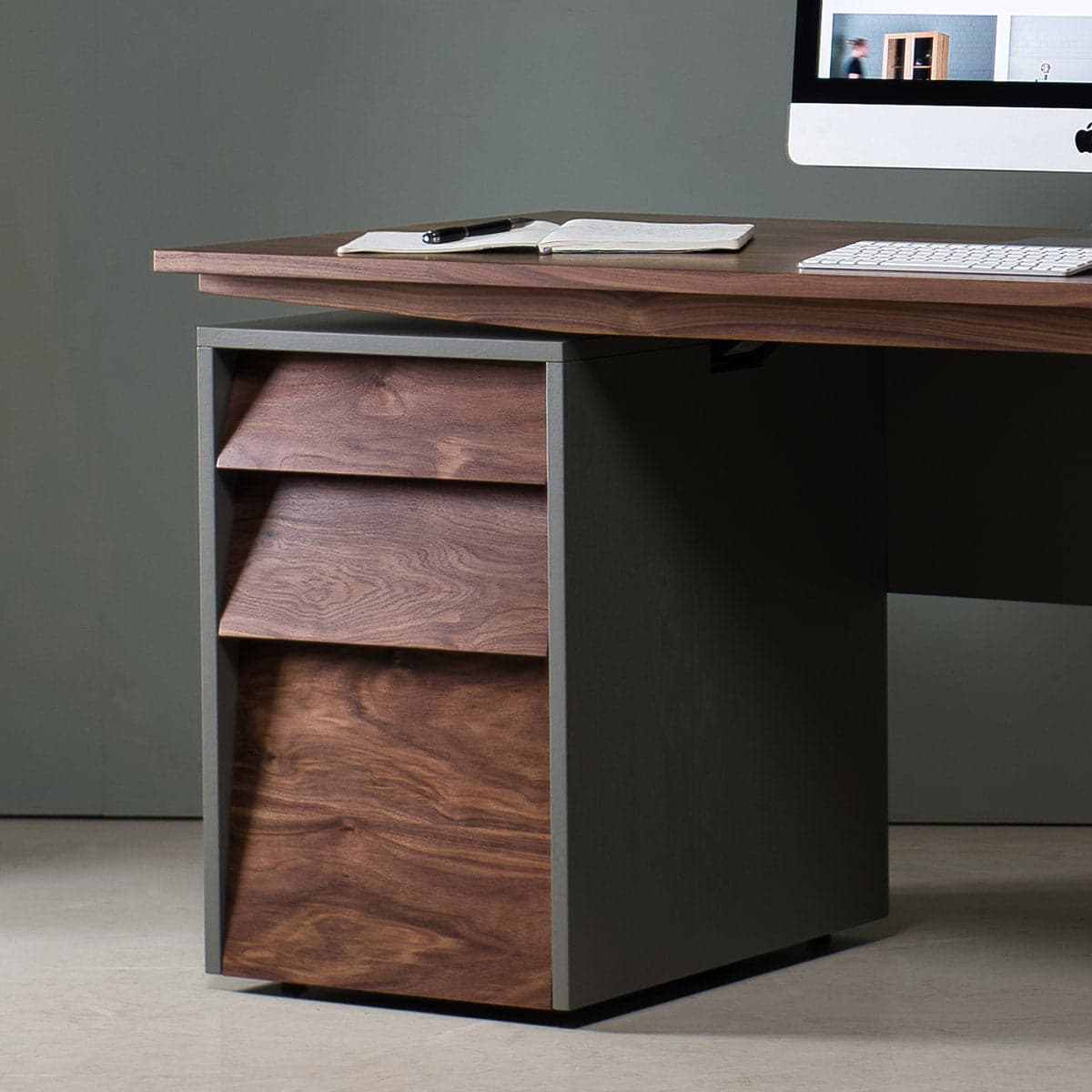 Sit-Stand Walnut Desk