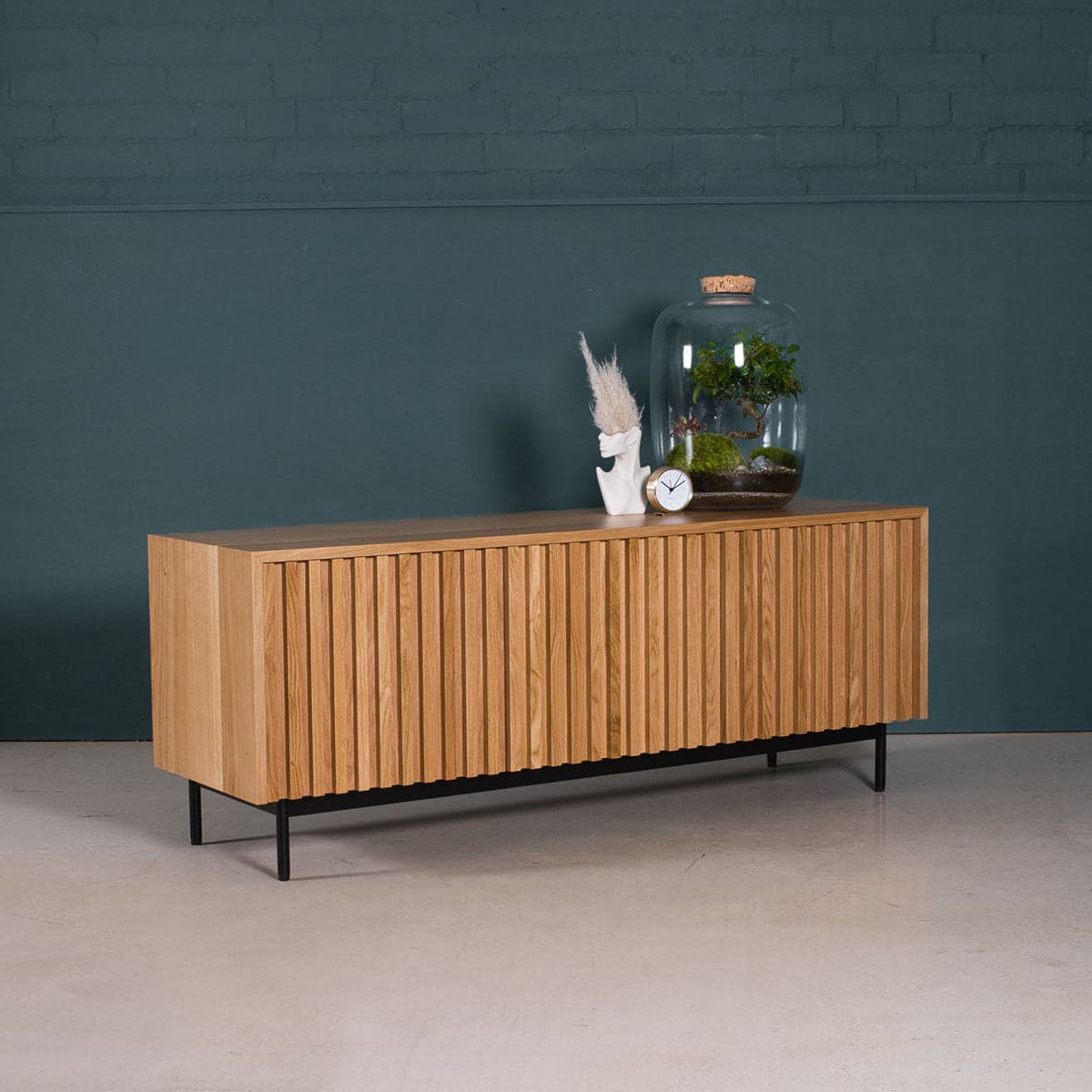 Fluted Oak Cabinet